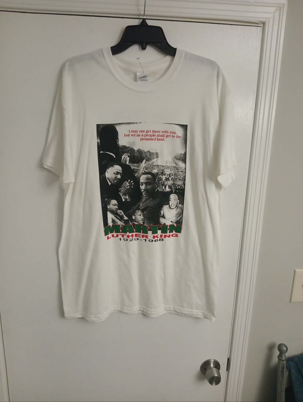 White Graphic Cotton Tee - Vintage Martin Luther King Tribute